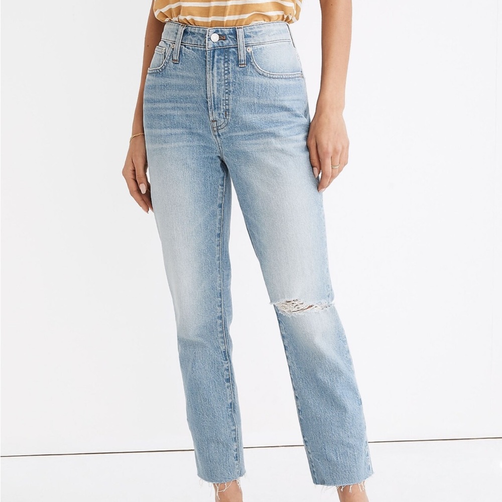 Madewell The Curvy Perfect Vintage Jean in Coney Wash: Destroyed Edition
